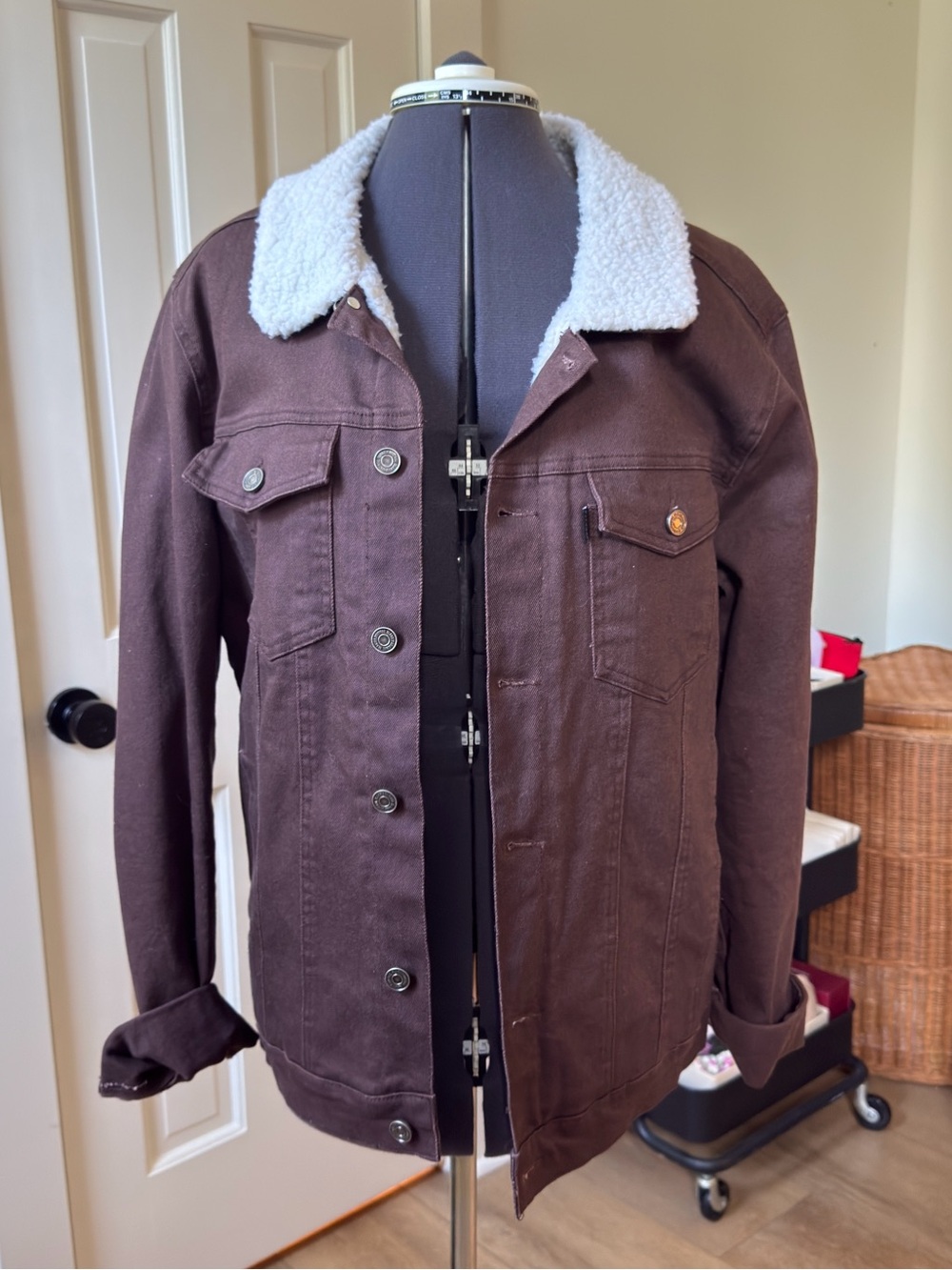 Women's Brown Sherpa Lined Bomber Jacket
